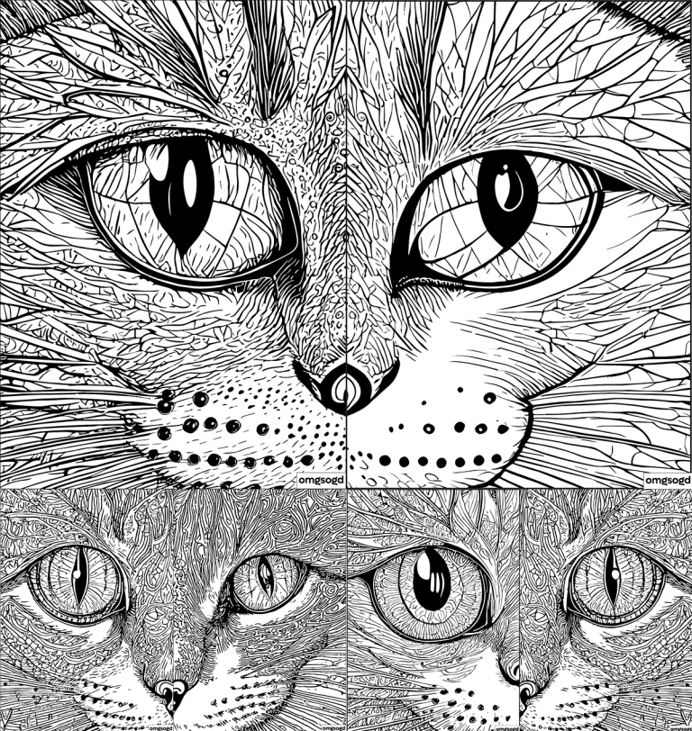 6 Super-Detailed Cat’s Eye Coloring Pages for the Intermediate Artist
